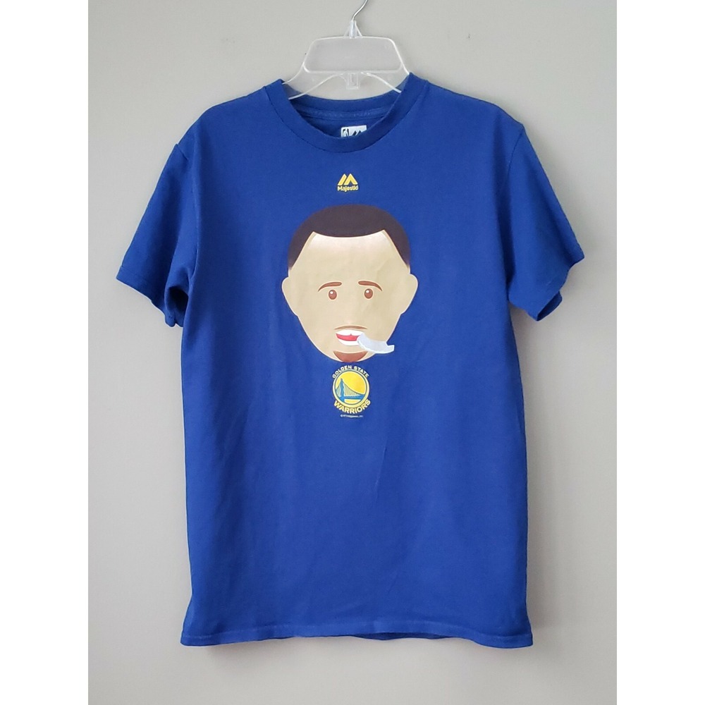 Majestic Golden State Warriors Steph Curry Emoji T-Shirt Size Men's Small